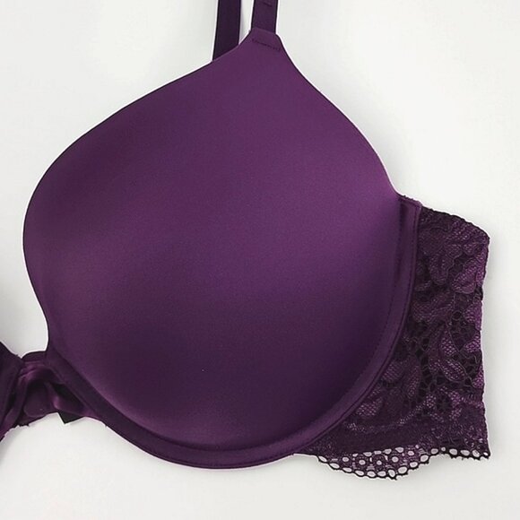 ⭐️2/ $40⭐️ La SENZA Obsession Dark Plum Purple Push Up Underwire Lace Bra 38D - Picture 7 of 14